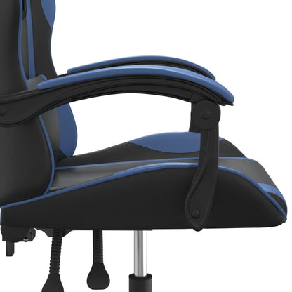 Gaming Chair Black and Blue Faux leather, Metal, Plywood Medium