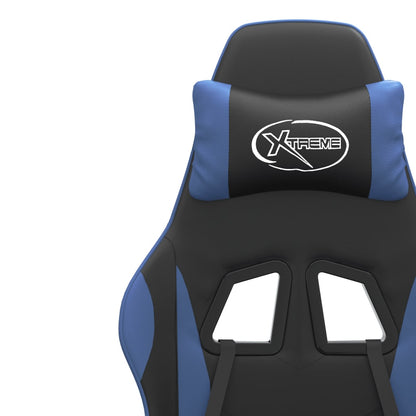 Gaming Chair Black and Blue Faux leather, Metal, Plywood Medium