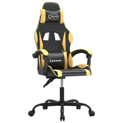Gaming Chair Black and Gold Faux Leather