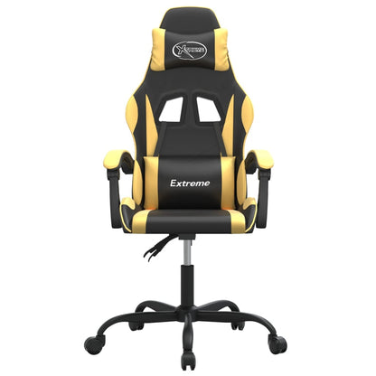 Gaming Chair Black and Gold Faux Leather