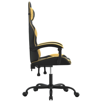 Gaming Chair Black and Gold Faux Leather