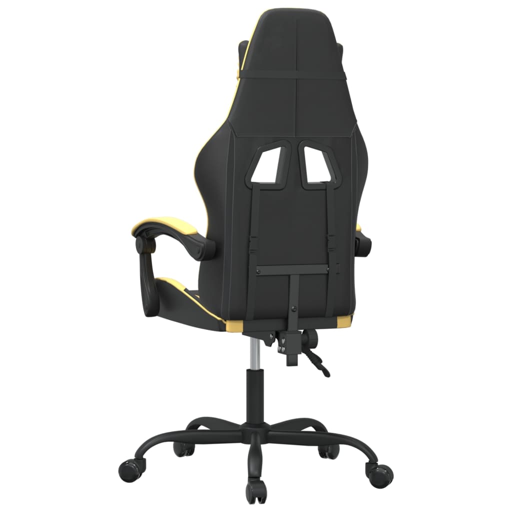 Gaming Chair Black and Gold Faux Leather