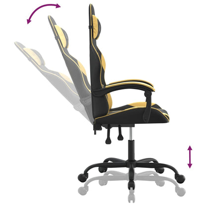 Gaming Chair Black and Gold Faux Leather