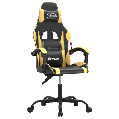 Gaming Chair Black and Gold Faux Leather