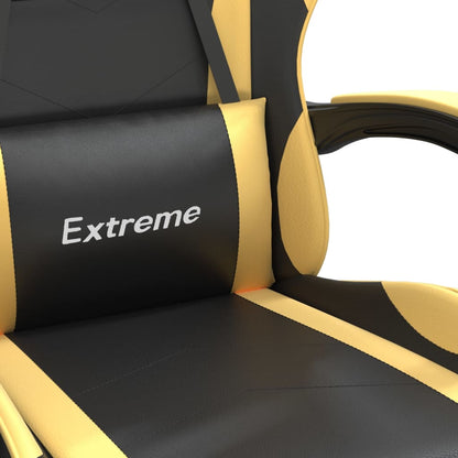 Gaming Chair Black and Gold Faux Leather