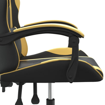 Gaming Chair Black and Gold Faux Leather