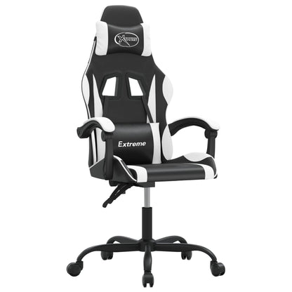 Gaming Chair Black and white Faux leather, metal, plywood