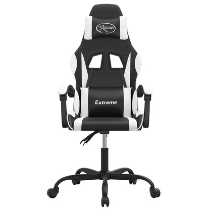 Gaming Chair Black and white Faux leather, metal, plywood