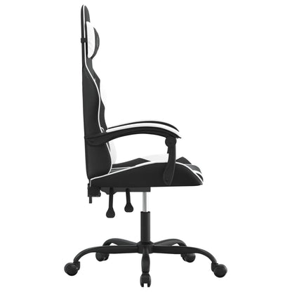 Gaming Chair Black and white Faux leather, metal, plywood