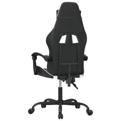 Gaming Chair Black and white Faux leather, metal, plywood