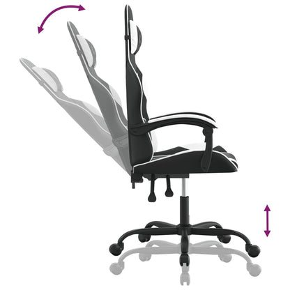 Gaming Chair Black and white Faux leather, metal, plywood