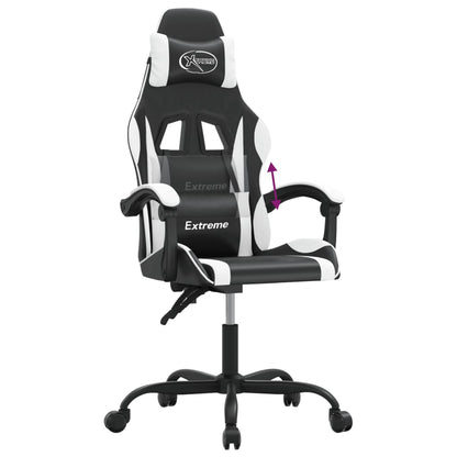 Gaming Chair Black and white Faux leather, metal, plywood