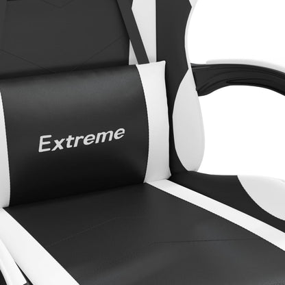 Gaming Chair Black and white Faux leather, metal, plywood