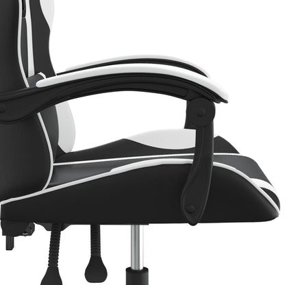 Gaming Chair Black and white Faux leather, metal, plywood