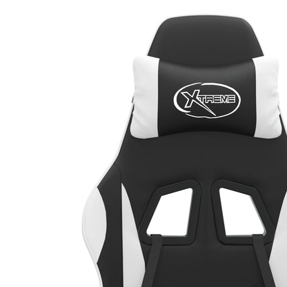 Gaming Chair Black and white Faux leather, metal, plywood