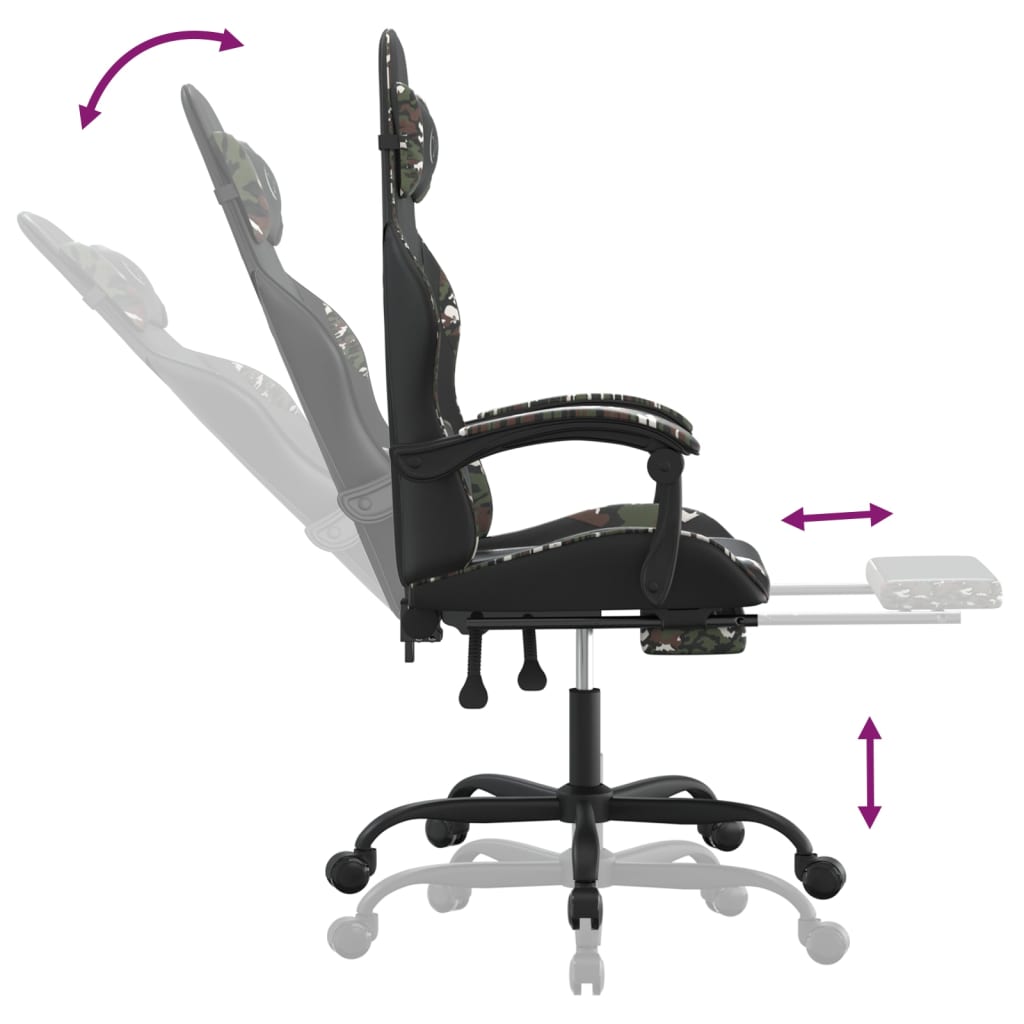 Gaming Chair Black and camouflage