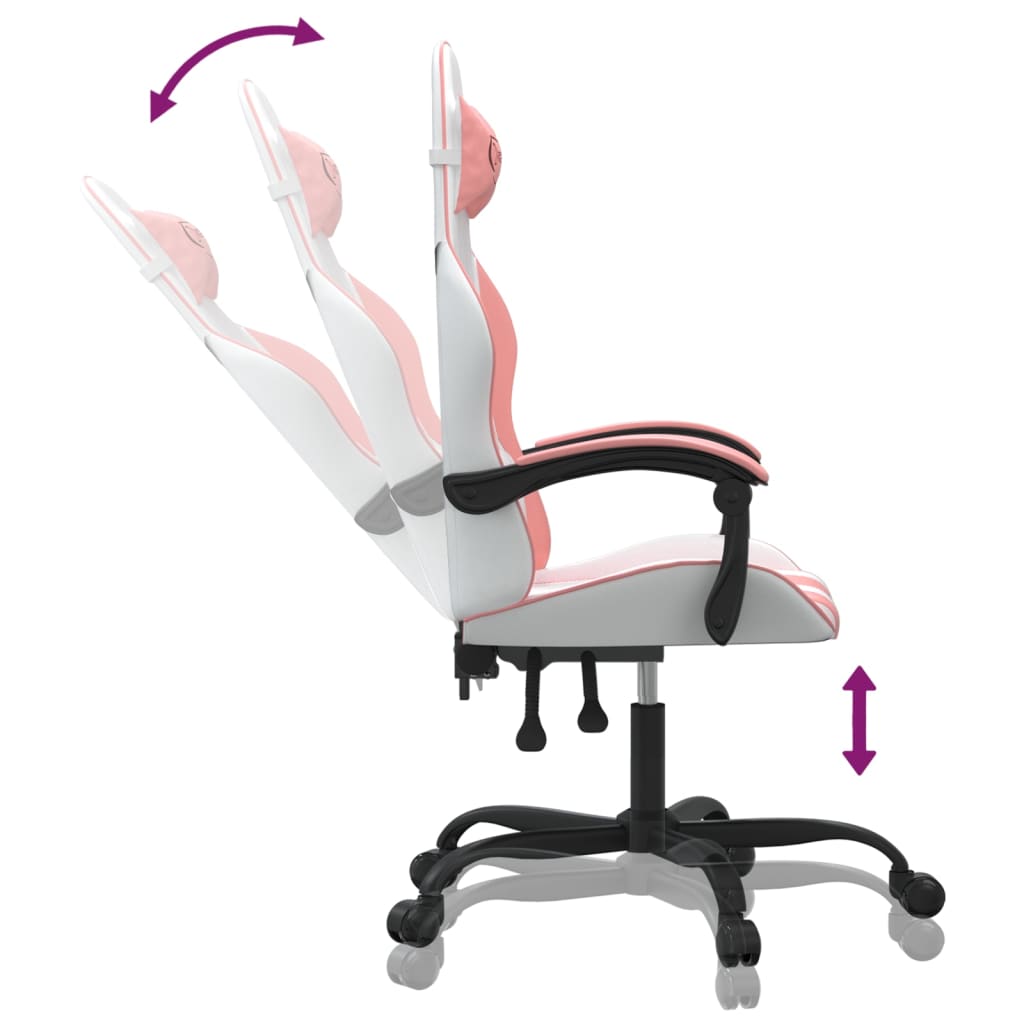 Gaming Chair White and Pink