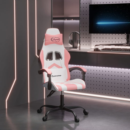 Gaming Chair White and Pink
