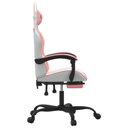Gaming Chair White Faux leather Standard Adjustable Armrests