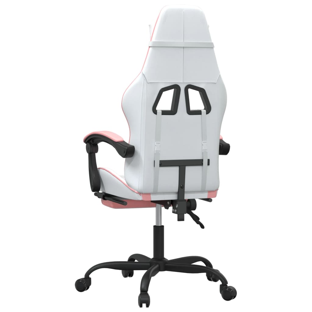 Gaming Chair White Faux leather Standard Adjustable Armrests