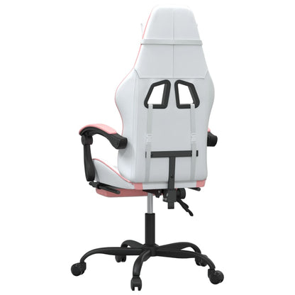 Gaming Chair White Faux leather Standard Adjustable Armrests