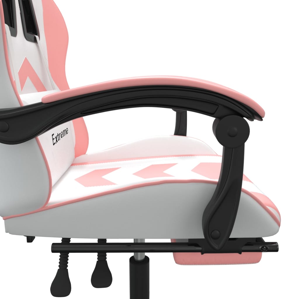 Gaming Chair White Faux leather Standard Adjustable Armrests
