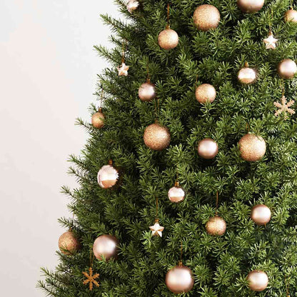 111 Piece Christmas Bauble Set Rose Gold Polystyrene