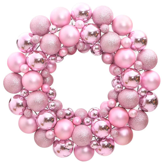 Christmas Wreath Pink 17.7" Polystyrene