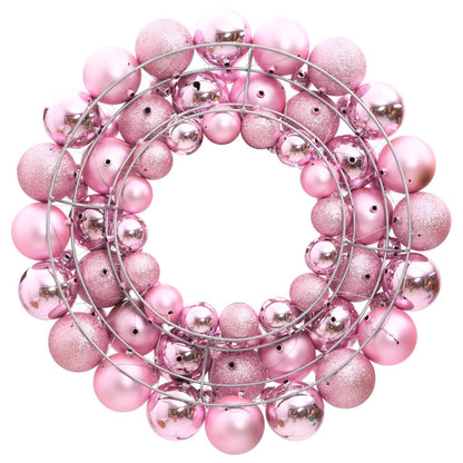 Christmas Wreath Pink 17.7" Polystyrene