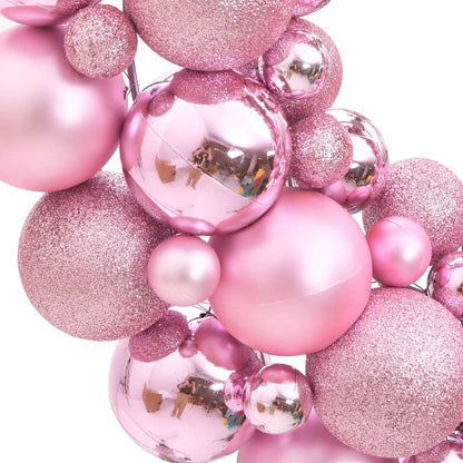 Christmas Wreath Pink 17.7" Polystyrene