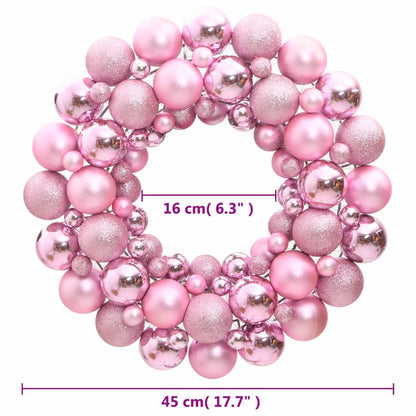 Christmas Wreath Pink 17.7" Polystyrene