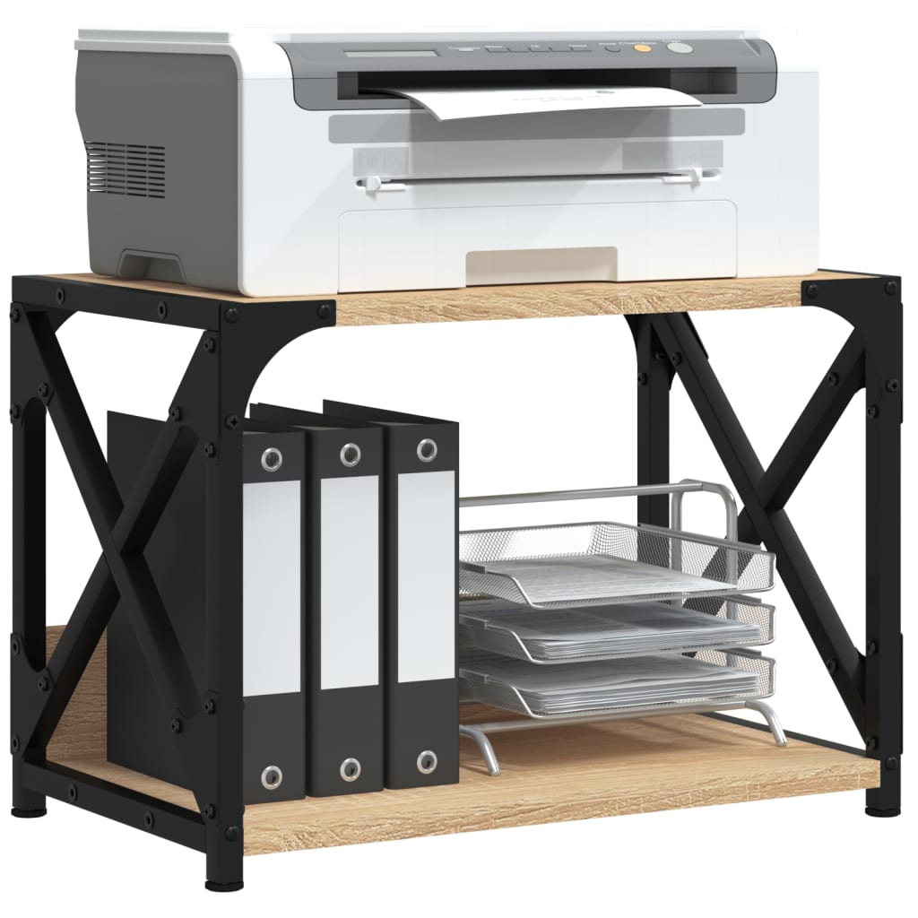 Printer Stand 2-Tier Sonoma Oak 17.3"x10.2"x12.4" Engineered Wood