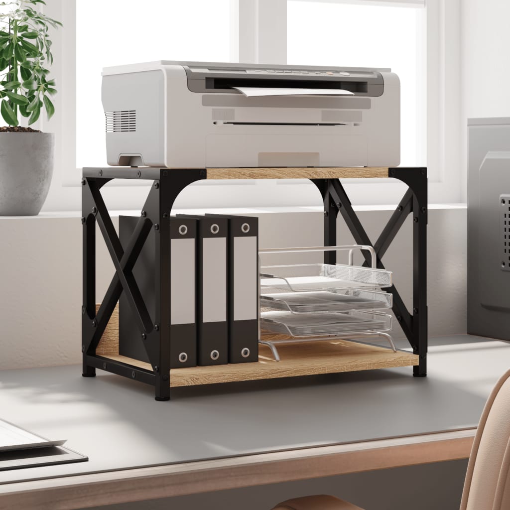 Printer Stand 2-Tier Sonoma Oak 17.3"x10.2"x12.4" Engineered Wood