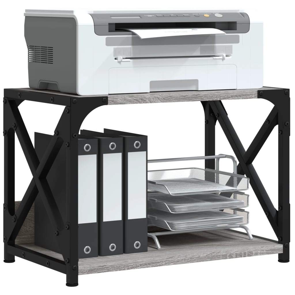 Printer Stand 2-Tier Gray Sonoma 17.3"x10.2"x12.4" Engineered Wood