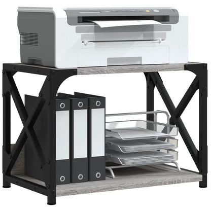 Printer Stand 2-Tier Gray Sonoma 17.3"x10.2"x12.4" Engineered Wood
