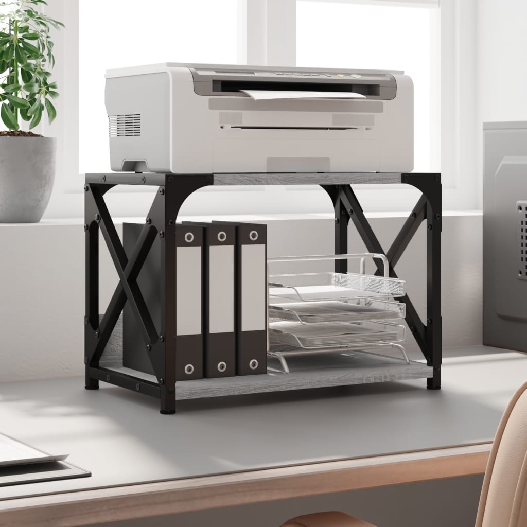 Printer Stand 2-Tier Gray Sonoma 17.3"x10.2"x12.4" Engineered Wood