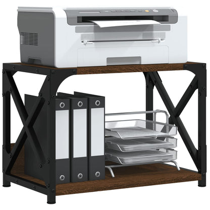 Printer Stand 2-Tier Brown Oak 17.3"x10.2"x12.4" Engineered Wood