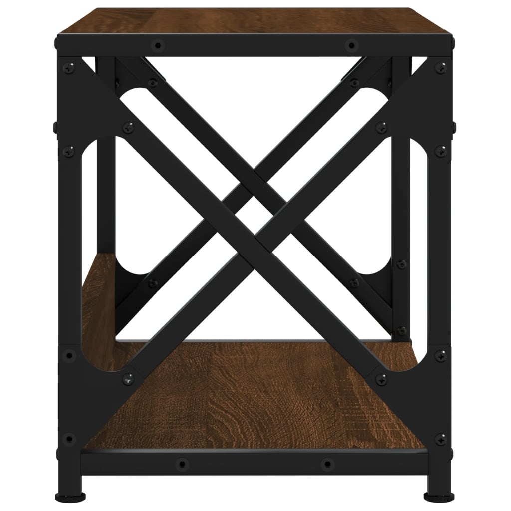 Printer Stand 2-Tier Brown Oak 17.3"x10.2"x12.4" Engineered Wood