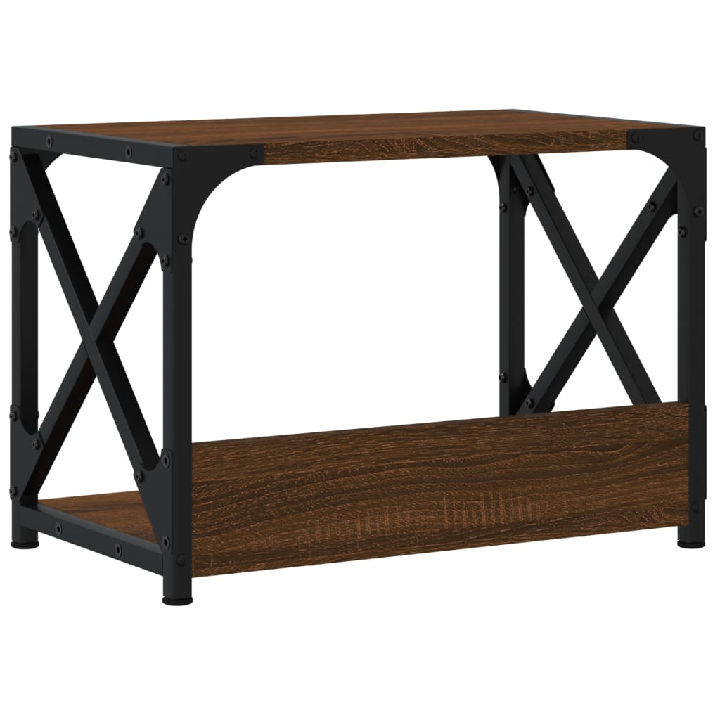 Printer Stand 2-Tier Brown Oak 17.3"x10.2"x12.4" Engineered Wood