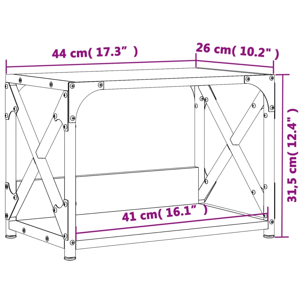 Printer Stand 2-Tier Brown Oak 17.3"x10.2"x12.4" Engineered Wood