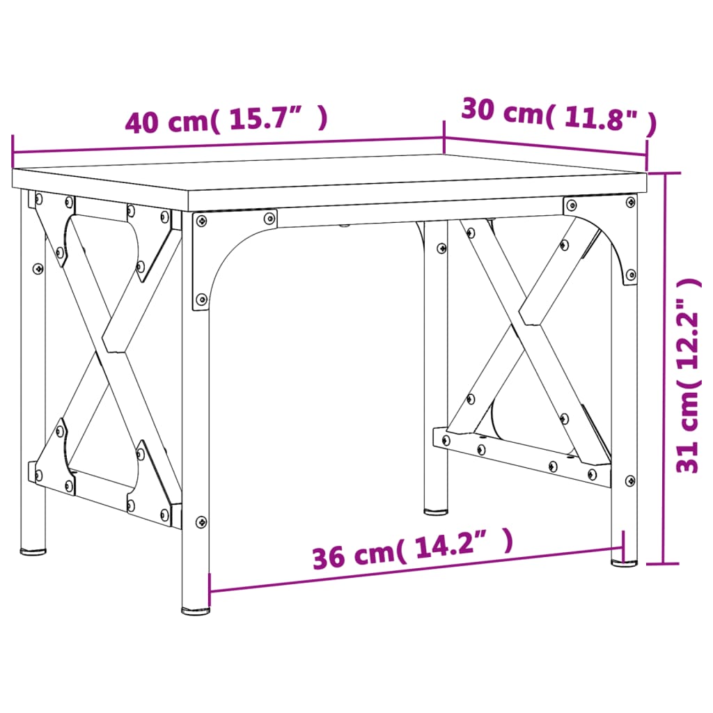 Printer Stand Smoked Oak 15.7"x11.8"x12.2" Engineered Wood