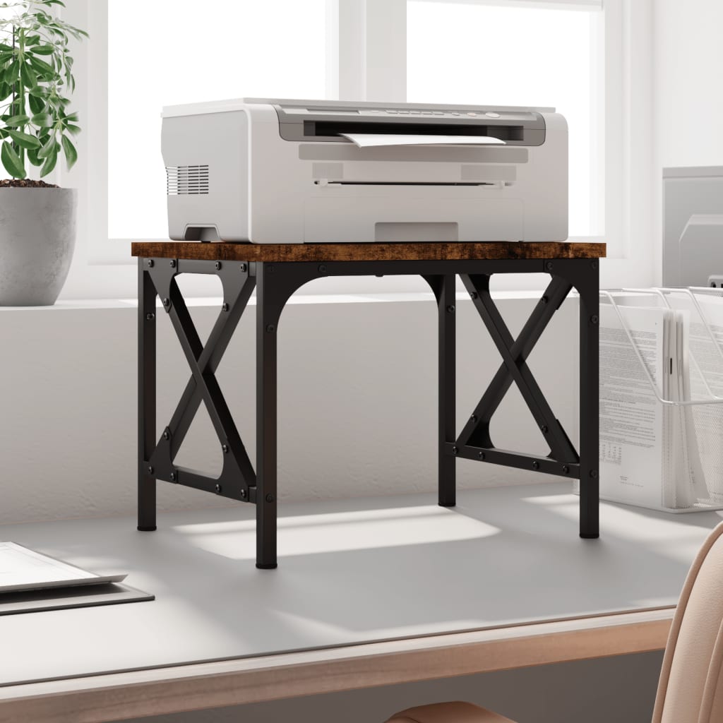 Printer Stand Smoked Oak 15.7"x11.8"x12.2" Engineered Wood