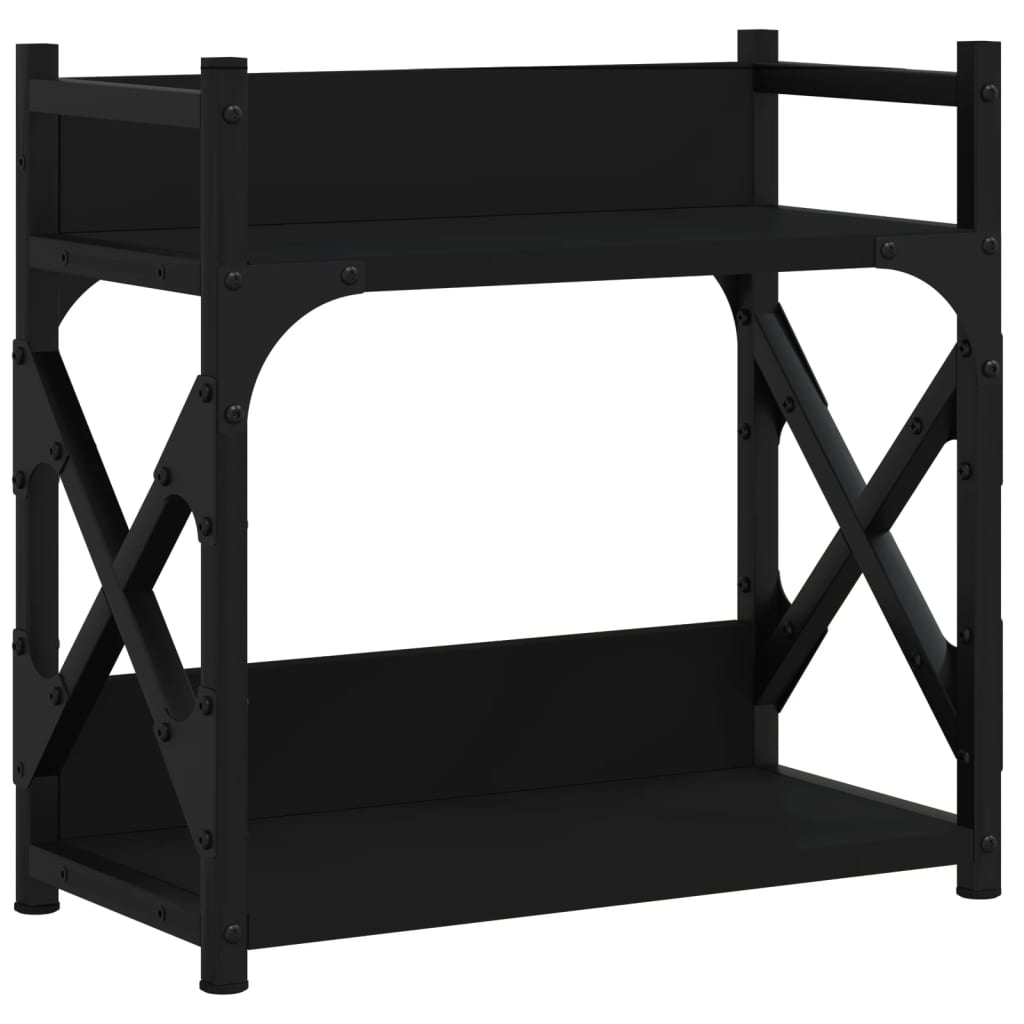 Printer Stand 2-Tier Black 15.7"x7.9"x15.7" Engineered Wood