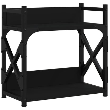 Printer Stand 2-Tier Black 15.7"x7.9"x15.7" Engineered Wood
