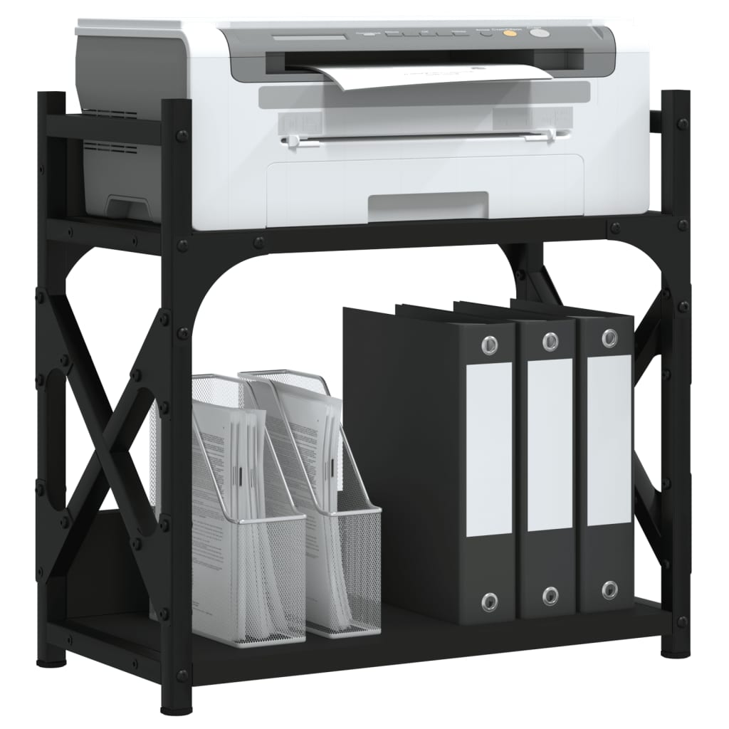 Printer Stand 2-Tier Black 15.7"x7.9"x15.7" Engineered Wood
