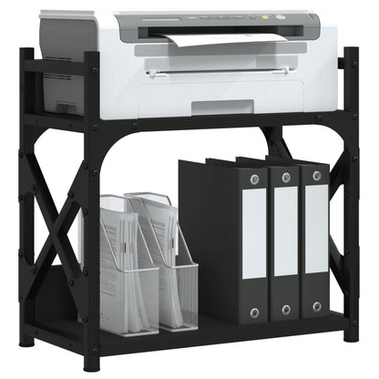 Printer Stand 2-Tier Black 15.7"x7.9"x15.7" Engineered Wood