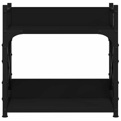Printer Stand 2-Tier Black 15.7"x7.9"x15.7" Engineered Wood