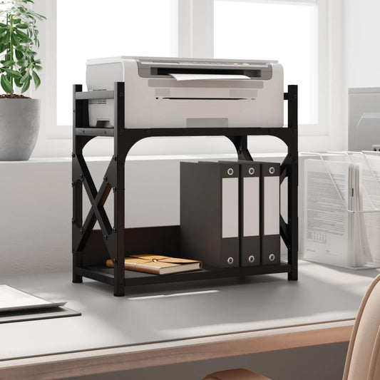 Printer Stand 2-Tier Black 15.7"x7.9"x15.7" Engineered Wood