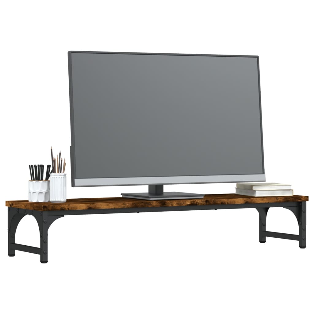 Monitor Stand Smoked Oak 33.5"x9.1"x6.1" Engineered Wood