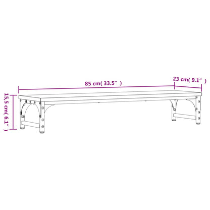 Monitor Stand Smoked Oak 33.5"x9.1"x6.1" Engineered Wood